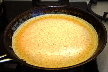 pancake in the frying pan