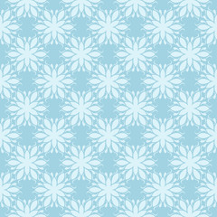White floral seamless pattern on blue background