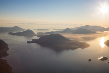 Aerial landscape view of Howe Sound