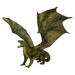 3D Rendering Fantasy Dragon on White