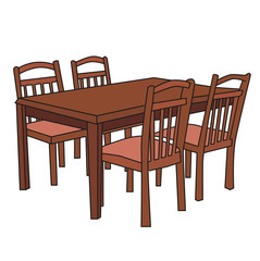 vector, dining table with chairs