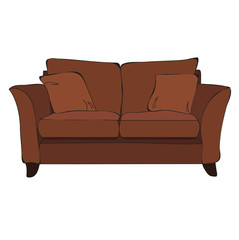 isolated sofa with pillows