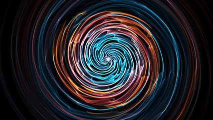 Colorful spectrum circle on black background.