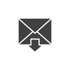 Incoming mail icon vector, filled flat sign, solid pictogram isolated on white. Inbox message symbol, logo illustration.