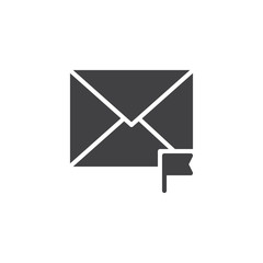 Email message icon vector, filled flat sign, solid pictogram isolated on white. Favorite mail symbol, logo illustration.