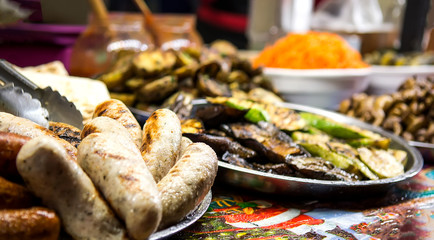 Grilled food at Christmas market