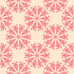 Red and beige floral seamless pattern