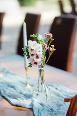 table set for wedding or another catered event