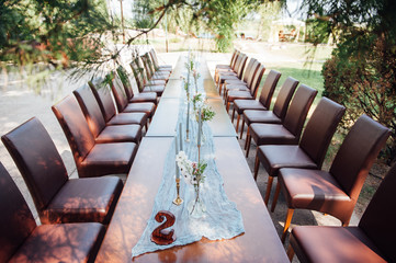 table set for wedding or another catered event