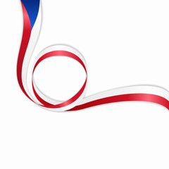 Czech wavy flag background. Vector illustration.