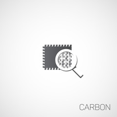 Vector Carbon under magnifying glass.