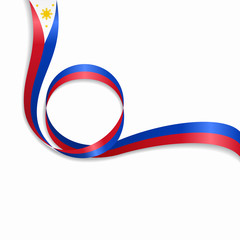 Philippines wavy flag background. Vector illustration.