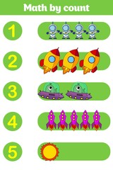 Counting Game for Preschool Children. Educational a mathematical game.