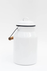 Rustic old enameled metal dinner pail