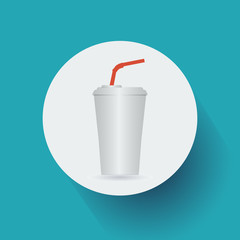 Flat Design Paper Mug Icon. Vector, illustration eps10