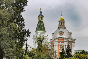 The church of the Virgin of Smolensk and Kalich Tower. Trinity Lavra of St. Sergius. Russia