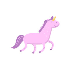 Cute magic unicorn cartoon vector Illustration