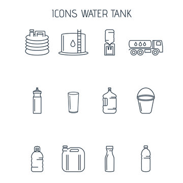 Linear icons water tanks