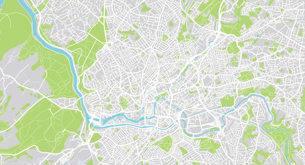 Fototapeta premium Mapa miasta miejskiego wektor Bristol, Anglia