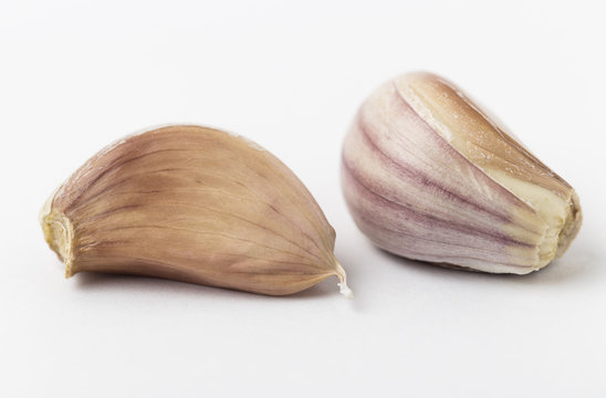 Garlic cloves isolated on white background. Isolated garlic.