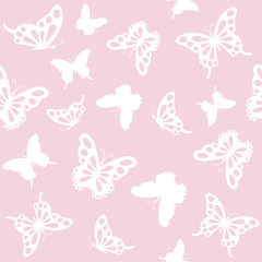 Naklejka na ściany i meble Seamless pattern background with butterflies.