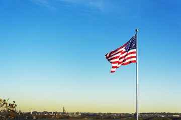 United States of America national Flag waving