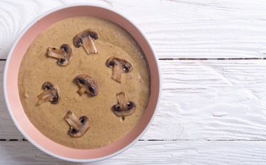 French cream soup with mushroums