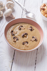 French cream soup with mushroums