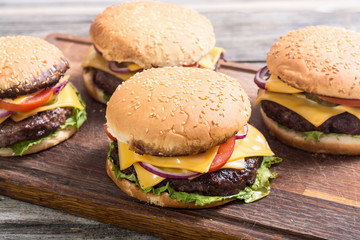 Unhealthy American hamburger