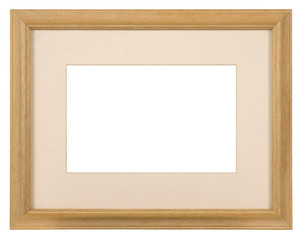 Empty picture frame, wood finish