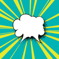 Speech Bubble on a Green Background , Shadow of a Speech Bubble in the Form of Dots , Vector Illustration