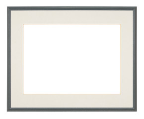 Empty picture frame, narrow moulding, hand painted grey finish