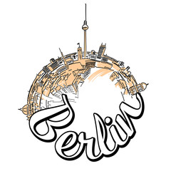 Fototapety  Berlin travel logo concept design