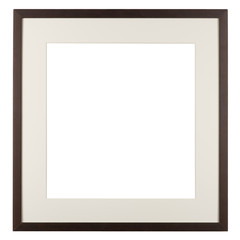 Empty picture frame, dark stained finish with mount