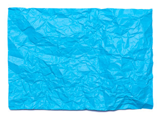 Obraz premium Background of blue crumpled sheet of paper
