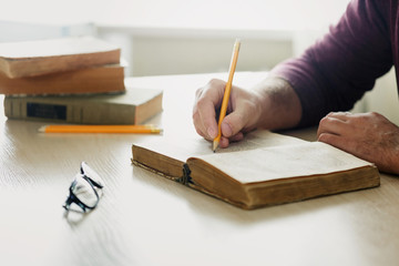 Student is studying the given material at home