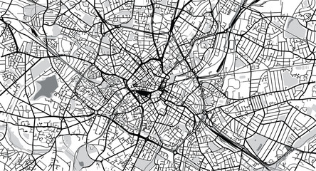 Urban vector city map of Birmingham, England