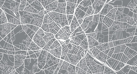 Urban vector city map of Birmingham, England - obrazy, fototapety, plakaty