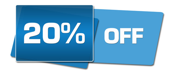 Discount Twenty Percent Off Blue Side Squares 