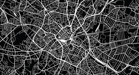 Urban vector city map of Birmingham, England