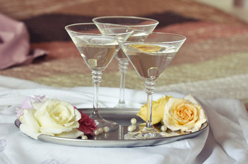 Martini and flowers