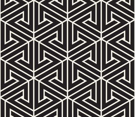 Vector seamless pattern. Modern stylish abstract texture. Repeating geometric tiling from striped elements - 188530513