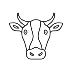 Cow head linear icon
