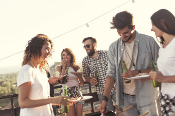 Barbecue on the building rooftop