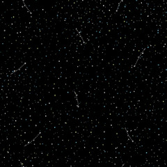 Starry sky hand draw seamless pattern, doodle rings and crosses in galaxy and stars style - endless background with falling stars. Galaxy background of starry night sky, space repeat seamless