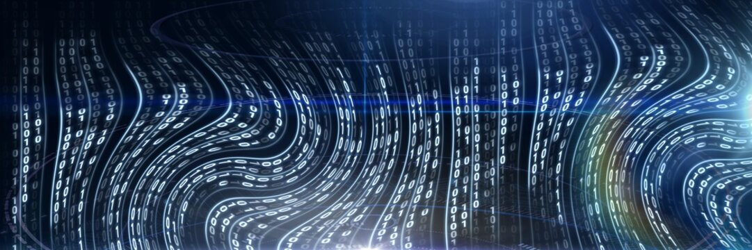 Code binary interface and dark background