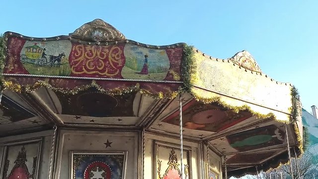 Old merry go round, vintage carousel