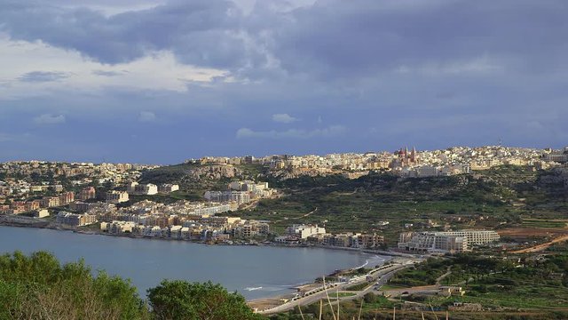 View Of Mellieha From Red Tower; Mellieha & Northern Point; Mellieha, Malta