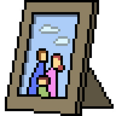 vector pixel art family picture