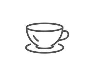 Tea cup line icon. Coffee drink sign. Fresh beverage symbol. Quality design element. Editable stroke. Vector